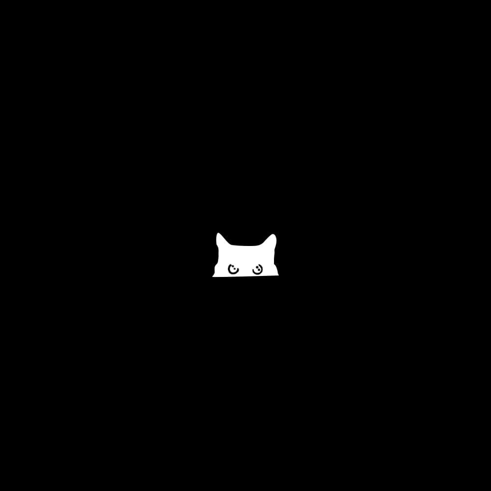Cat Peeker Decal, Car Decal, Black Cat Peeker Sticker, Blank Button, Vinyl Decal, Car Stickers, Vinyl Stickers, Eject Sticker, Cat Deca one-size white