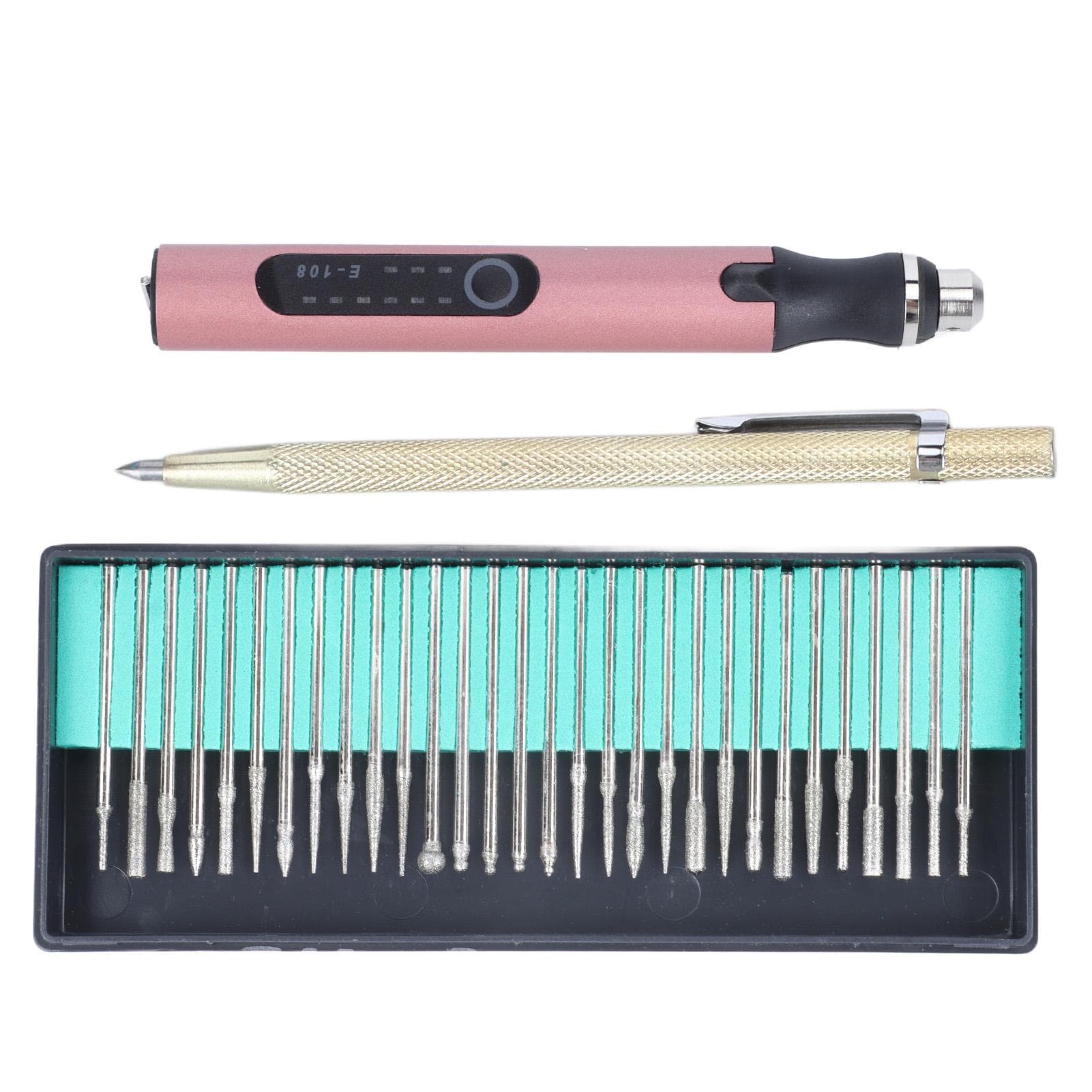 Cordless DIY Electric Engraving Pen 3.6V 8W 3 Levels Speed Portable USB Rechargeable Engraving Pen rose gold