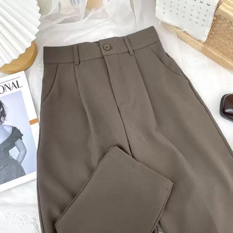 Draped Wide-leg Pants for Women's New Spring and Autumn Thin High-waist Black Suit Pants Loose Straight-leg Casual Pants 5XL
