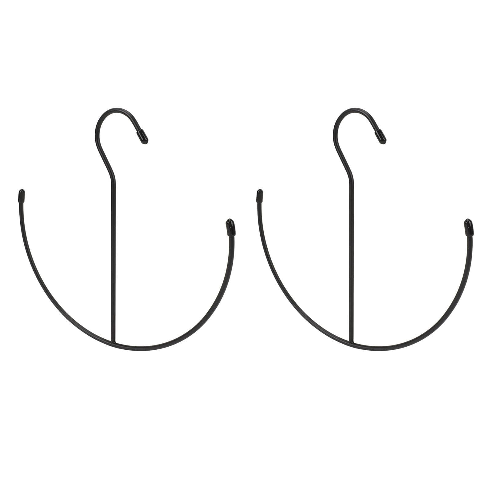 2pcs Hat Hangers for Closet Flat Anchor Shape Closet Hat Holder Rack Organizer Black