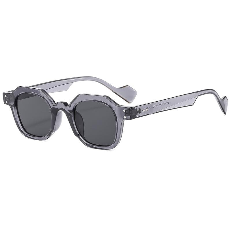 Vintage Polygon Square Women Sunglasses Fashion Hexagon Shades UV400 Protection Rivets Sun Glasses for Men and Women as picture