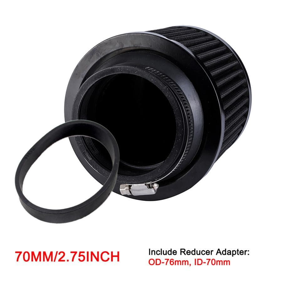 Air Filter 70 mm High Cold Air Filters 2.75 inches Black For Car Motorcycle