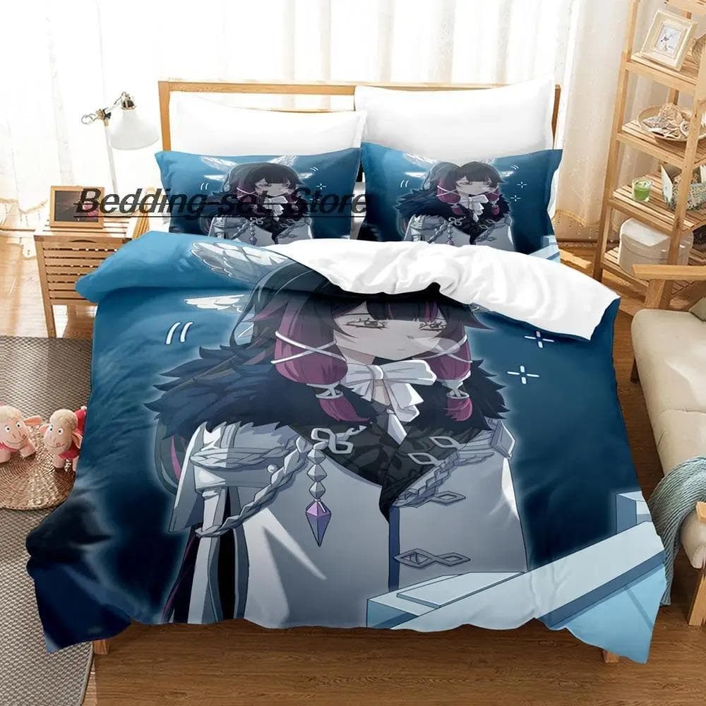 Game Genshin Impact Columbina Bedding Set Single Twin Full Queen King Size Bed Set Aldult Kid Bedroom Duvetcover Sets Anime Bed AU Single 140x210cm