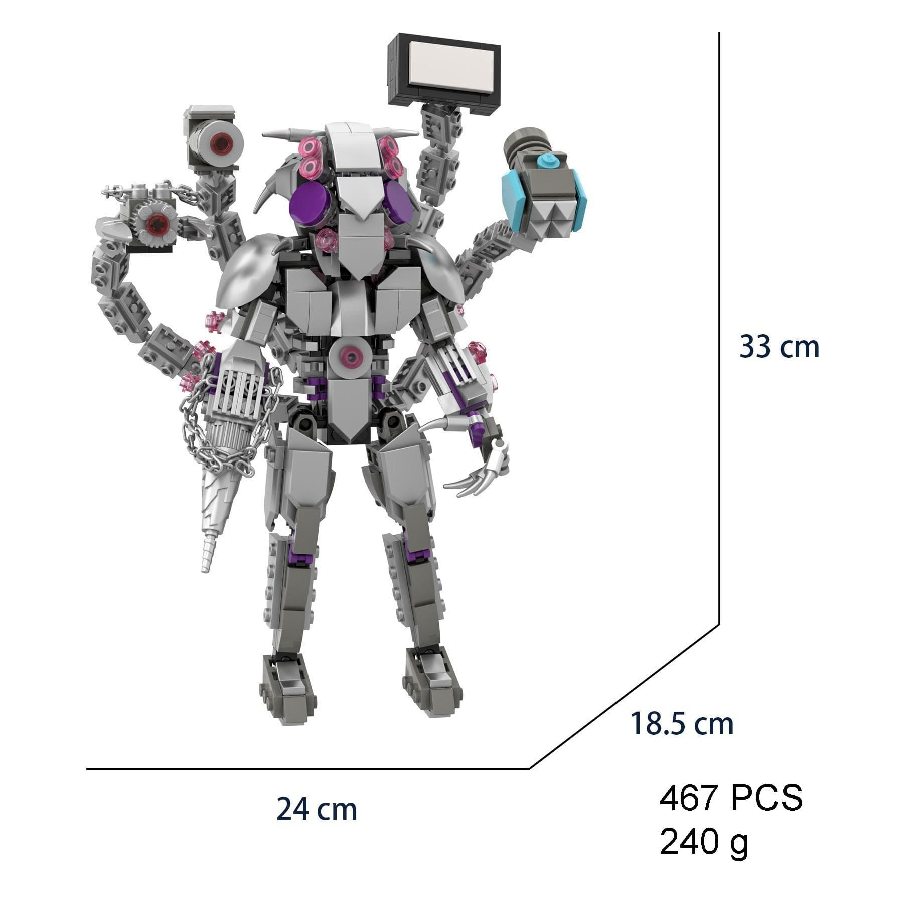 Building Block Titan Clock Man 2.0 Cameraman Speakerman Drill Man Bricks Model