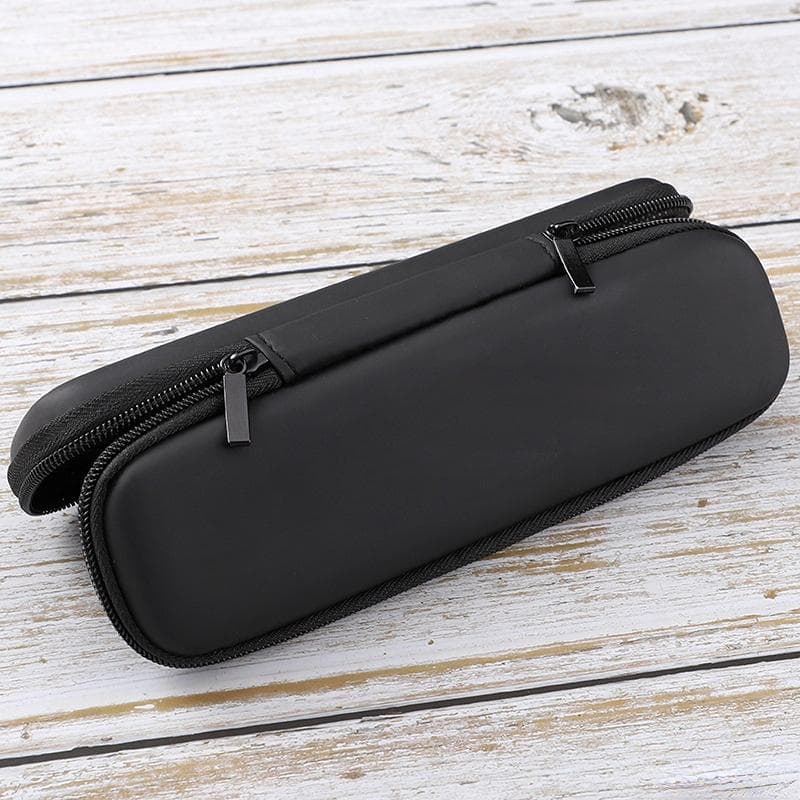 Female Makeup Brush Case, Lipstick Door Cosmetic Pen Organizer Case Zipper Long Strip Small size black
