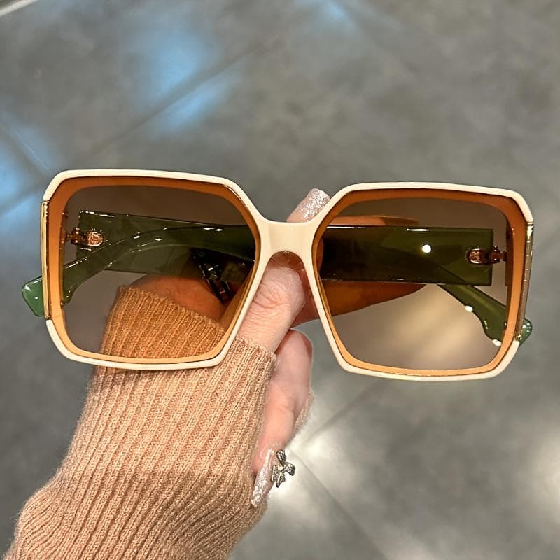 Extra Large Square Sunglasses for Men Women Fashion Gradient Color UV Protection Summer Party Glasses