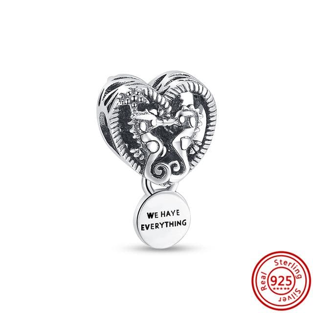 New 925 Silver Heart High Heels Animal Pavé Beads Fit Charm Bracelet Women Fashion Jewelry Making