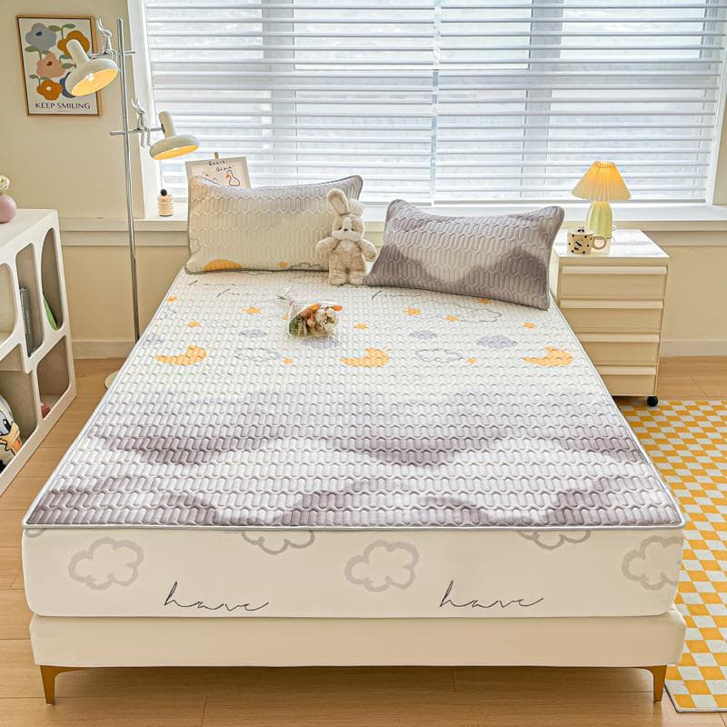 Bonenjoy Summer Mattress Cover Cooling Feel Bedspread Quilted Bed Cover Queen Size Bedsheet fundas de colchón (No Pillowcase) 150x200x25cm 1pc
