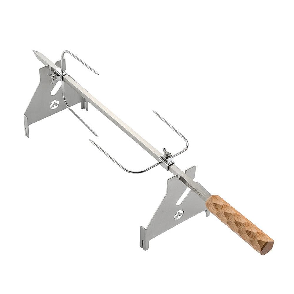 Portable BBQ Rotatable Rotisserie Rack Stainless Steel Two Heights Adjustable Roast Grill Outdoor silver