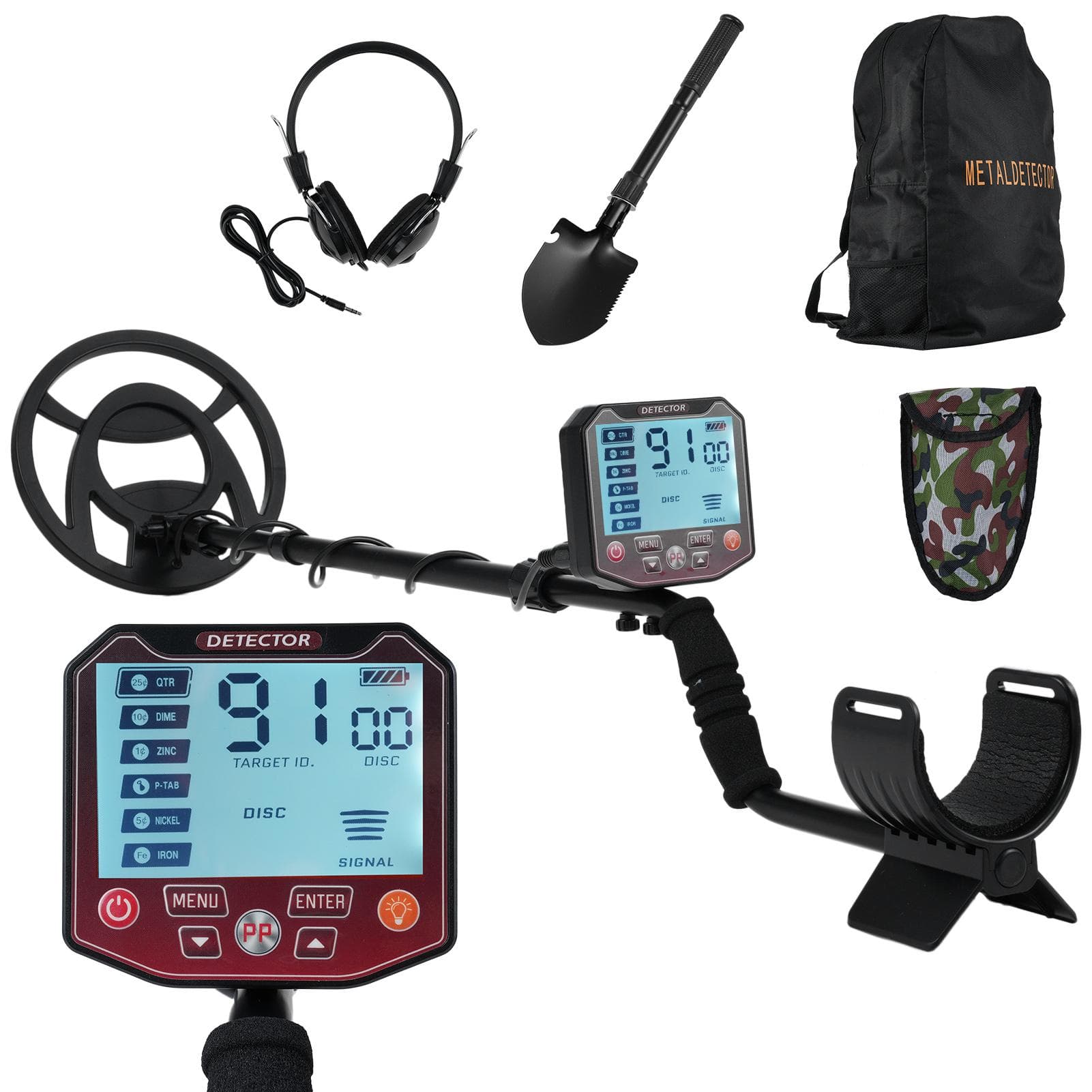 Metal Detector for Adults Professional Higher Accuracy Gold Detector with LCD Display 5 Mode 10 black