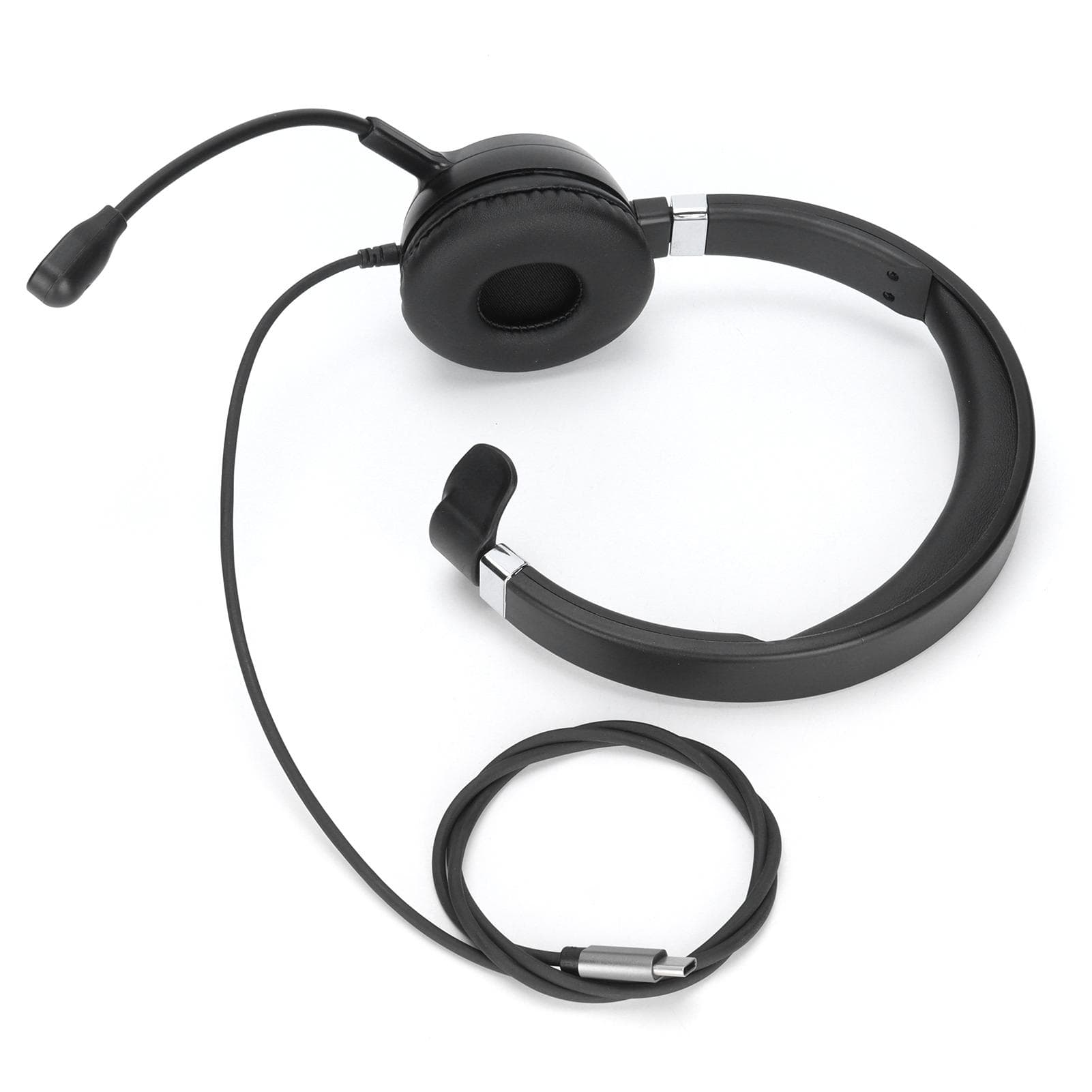TypeC Single Ear Headset Business Headset with Noise Canceling Mic and o Control