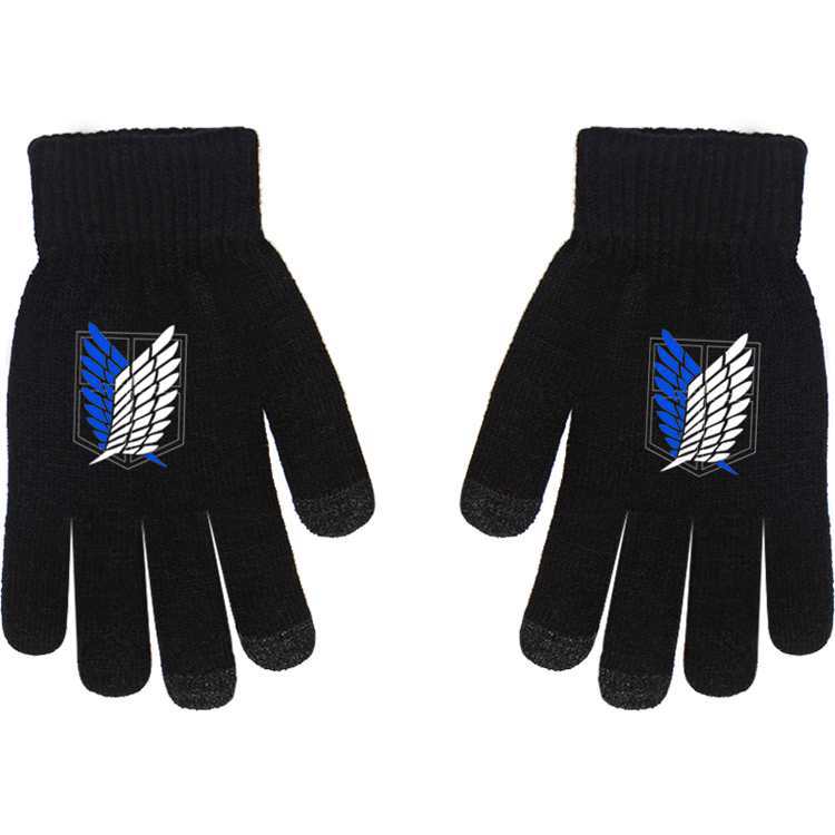 One Piece Luffy Chopper Zoro Nami Anime Online Game Peripheral Gloves Full-finger Black Non-slip Thickening To Keep Warm Average Size
