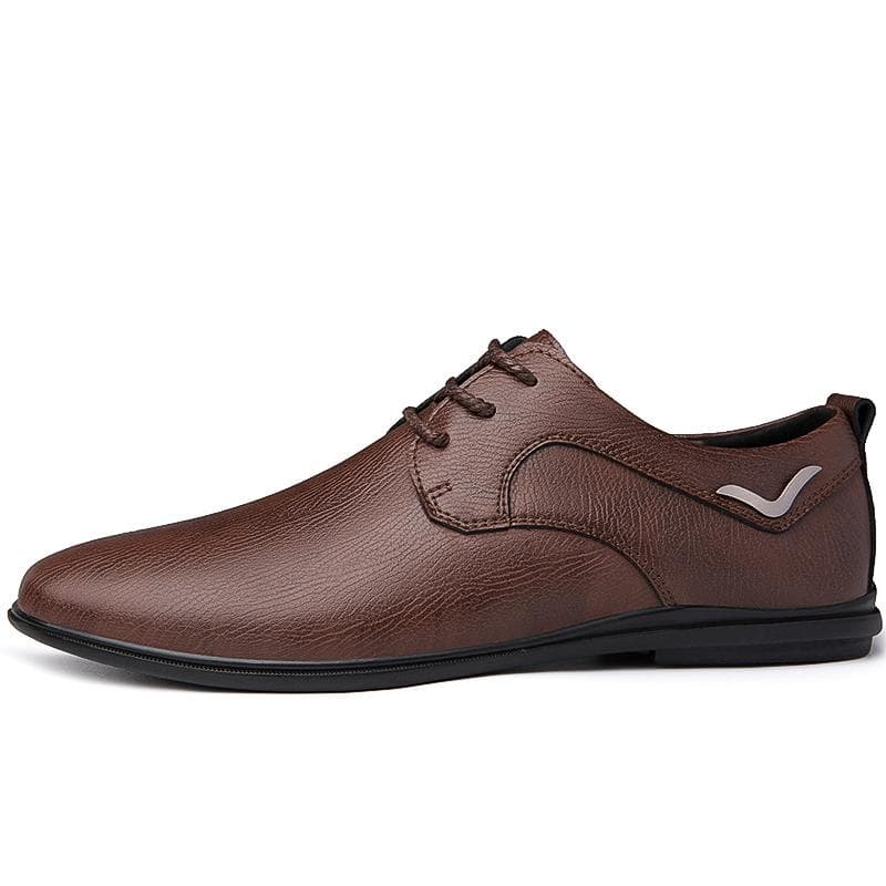 High Quality Leather Men Casual Shoes Men's Flats Fashion Men Boat Shoes Male Driving Shoes Men's Casual Shoes 43 brown