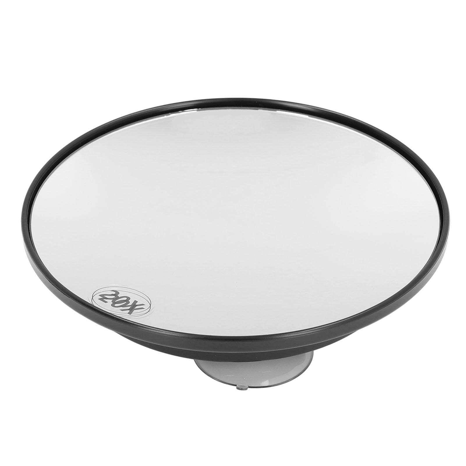 20X Magnifying Mirror with 3 Suction Cups Space Saving Portable Round Strong Suction Makeup Mirror black