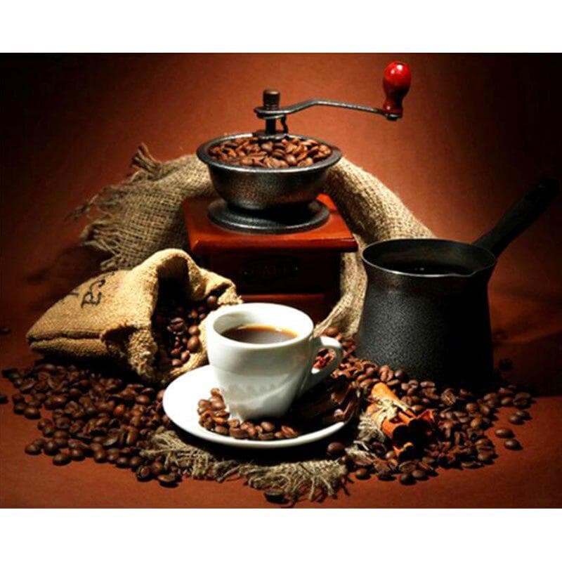 5D Diamond Crafts Coffee Cups Cross Stitch Crystal Set Unfinished Decorative Diamond Embroidery 20X30CM