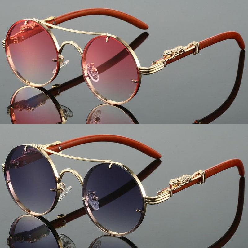 1/2 Pairs Round Sunglasses Vintage Double Bridge Gradient Multicolor Shades Women Luxury Casual Sun Glasses Fashion (2 Pairs in total)