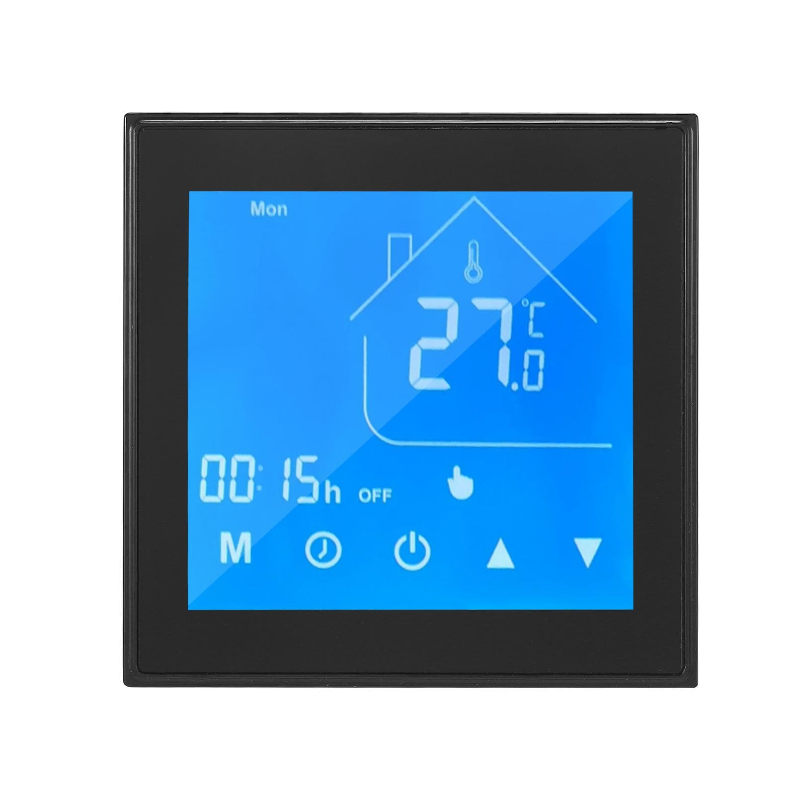 Thermostat Temperature Controller LCD Display Week Programmable for Water Heating for Household A black