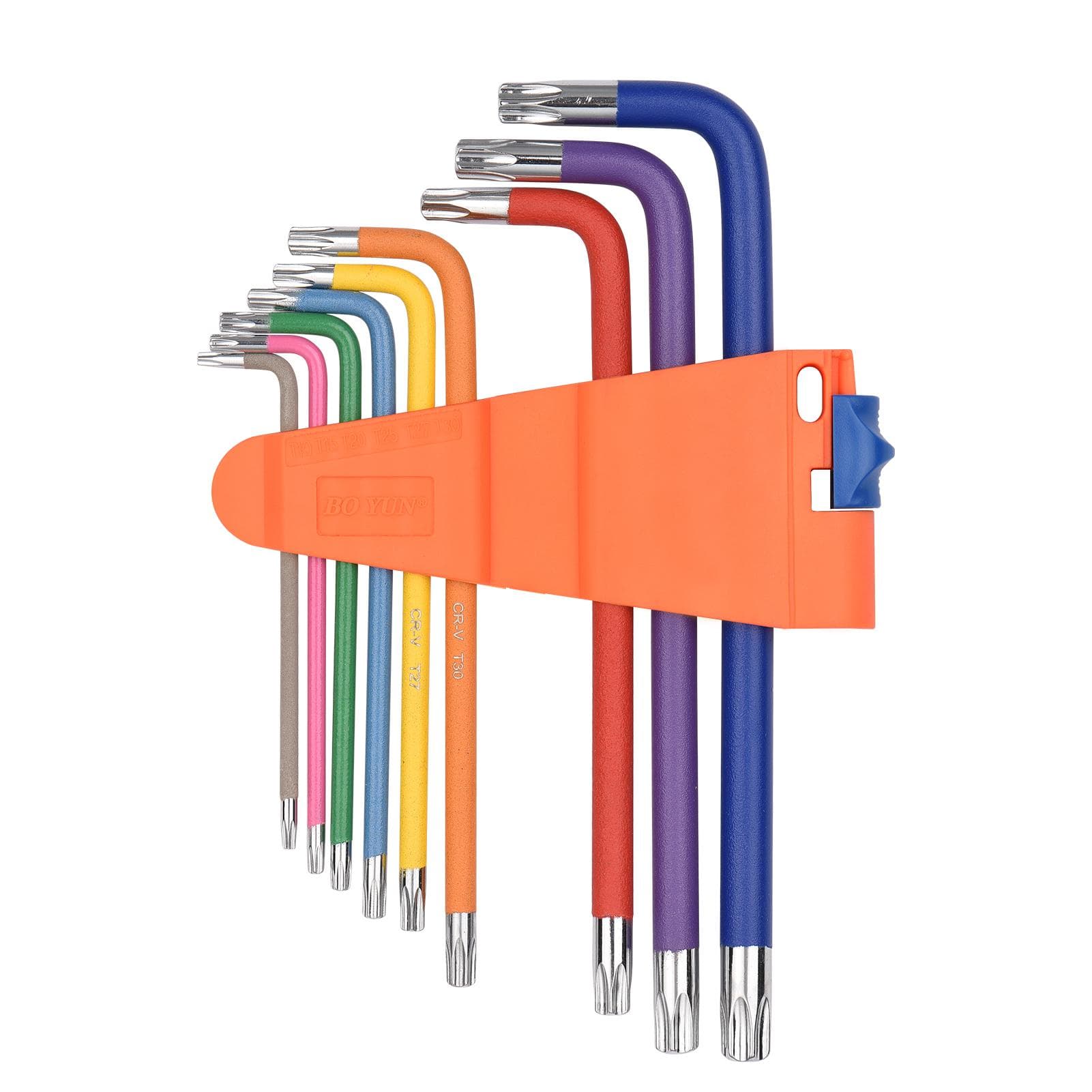 18PCS Multicolour L-Key Set Metric Star Long Arm Ball End Hex Key Set Chrome Vanadium Steel Torx Key Set
