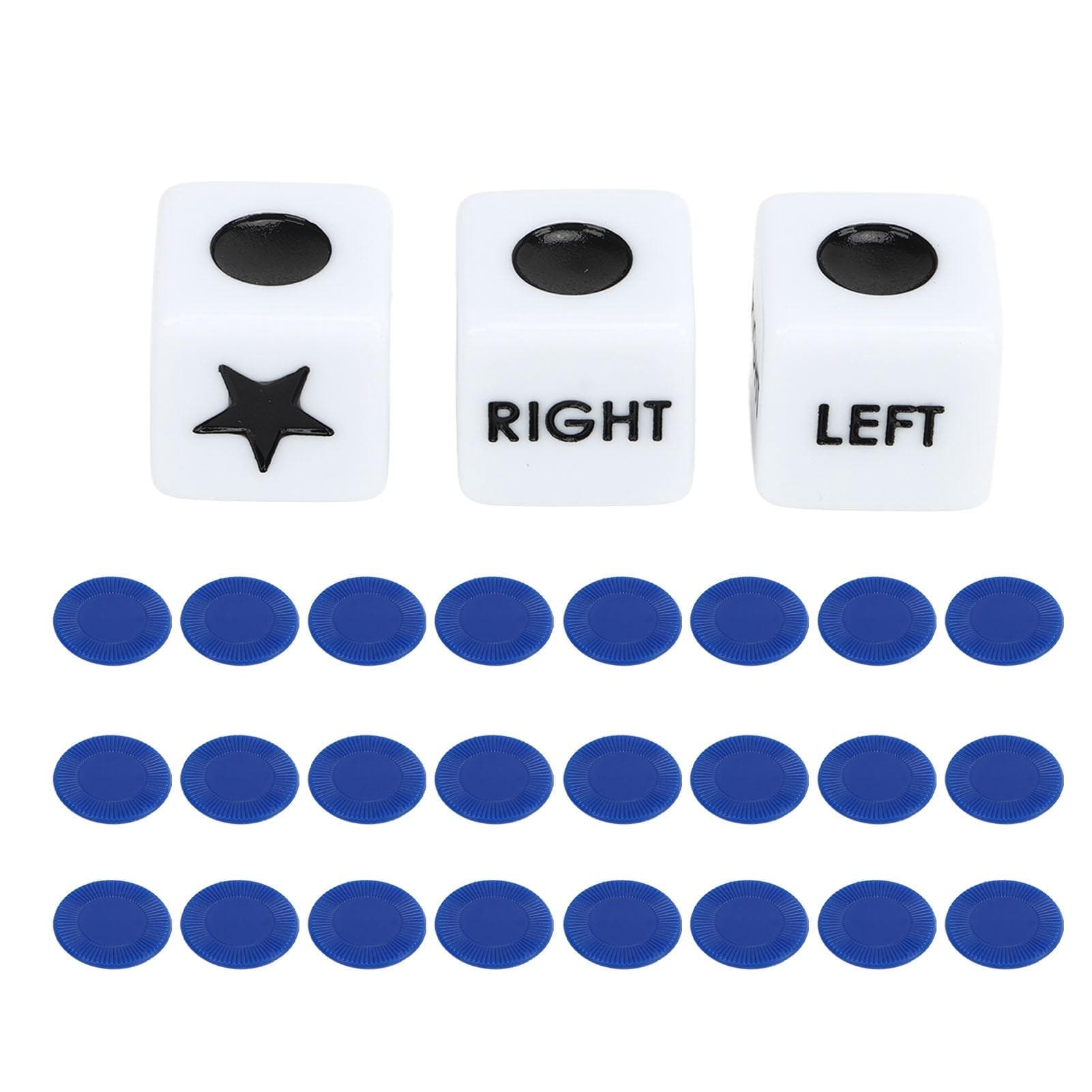 Left Right Center Dice Classic Games Plastic Left Right Center Dice Toy Kit for Party Home