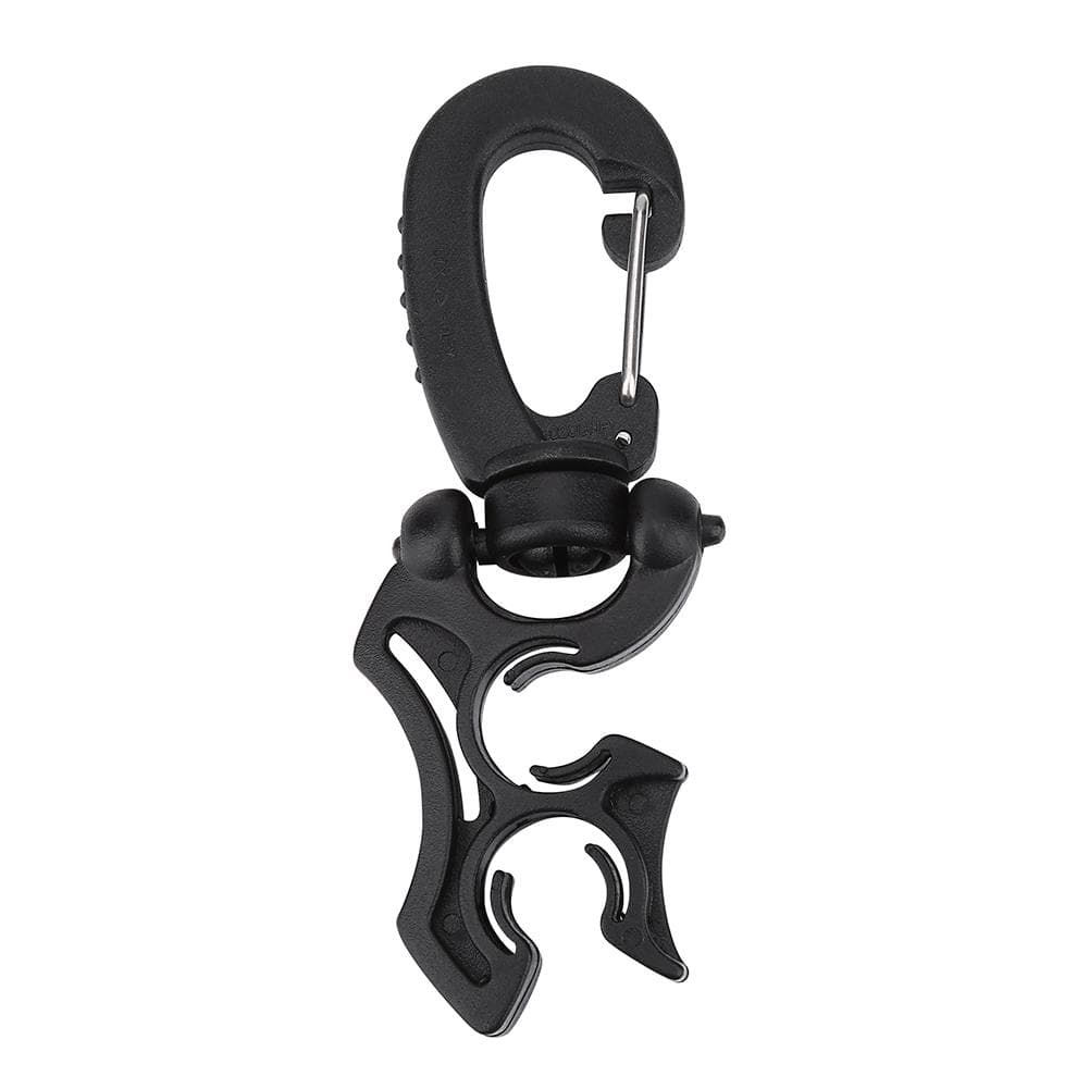 1Pc Outdoor Scuba Diving Double BCD Low Pressure Hose Clip Holder with Snap Hook Buckle(Black)