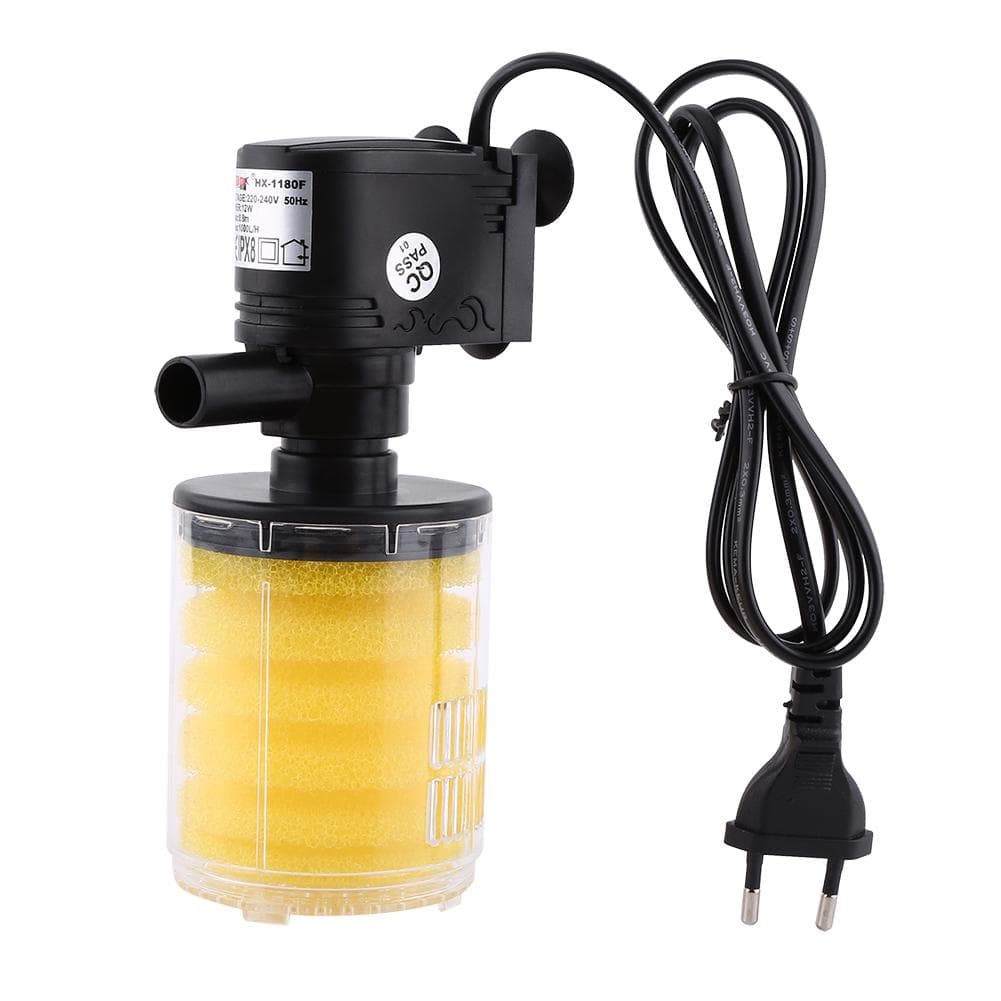 3 in 1 Submersible Aquarium Tank Filter Oxygen Increasing Air Pump Tool (12W) 12W