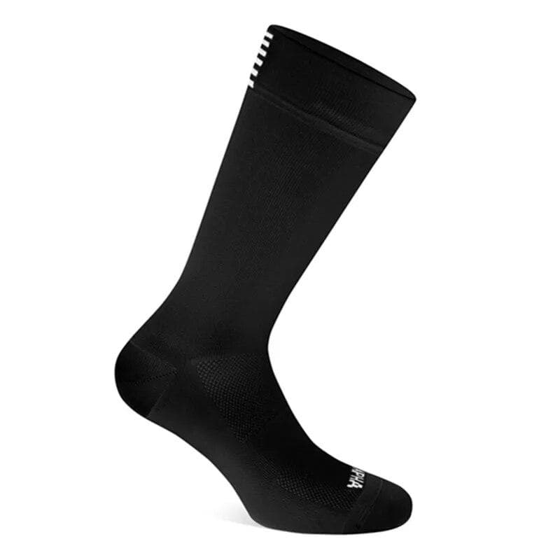 1 Pair Mid-Calf Athletic Socks For Cycling Running Sweat-absorbing Breathable Sports Socks For Men Women black