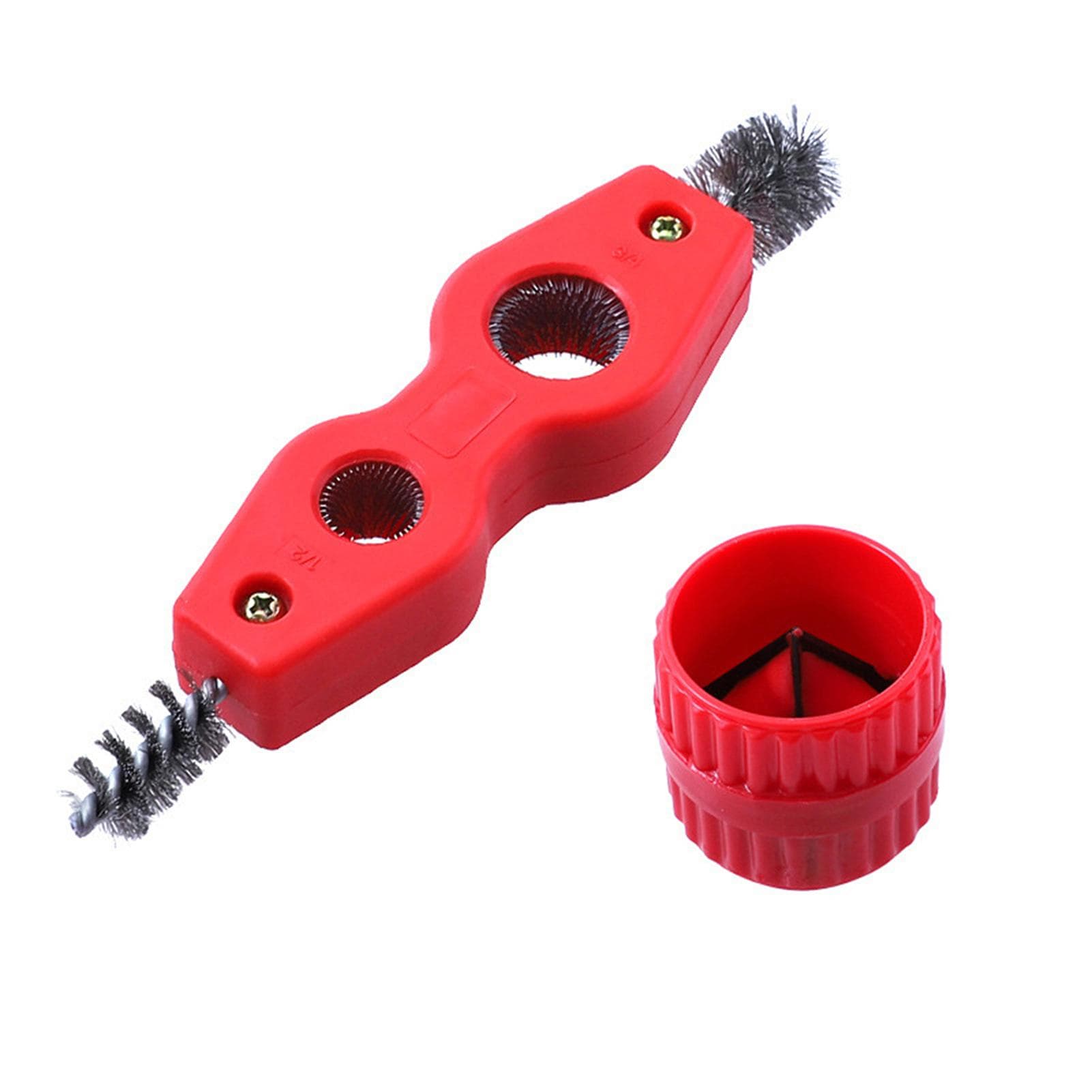 4-in-1 Copper Pipe Cleaner and Reamer Set Polishing Tubing Chamfer Tool Tube Inner / Outside red
