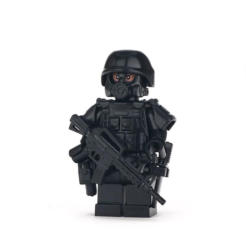 Military Special Forces Gun Modern Soldier Police MOC SWAT Military Weapons Mini Figures Building Block Kids Toys black