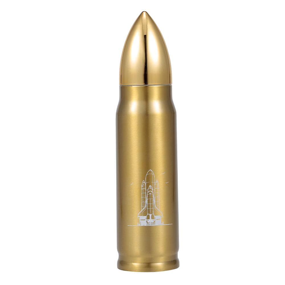 Water Bottle Stainless Steel 500ml Vacuum Insulated Water Bottle Bullet Shape Travel Cup Keep Warm gold