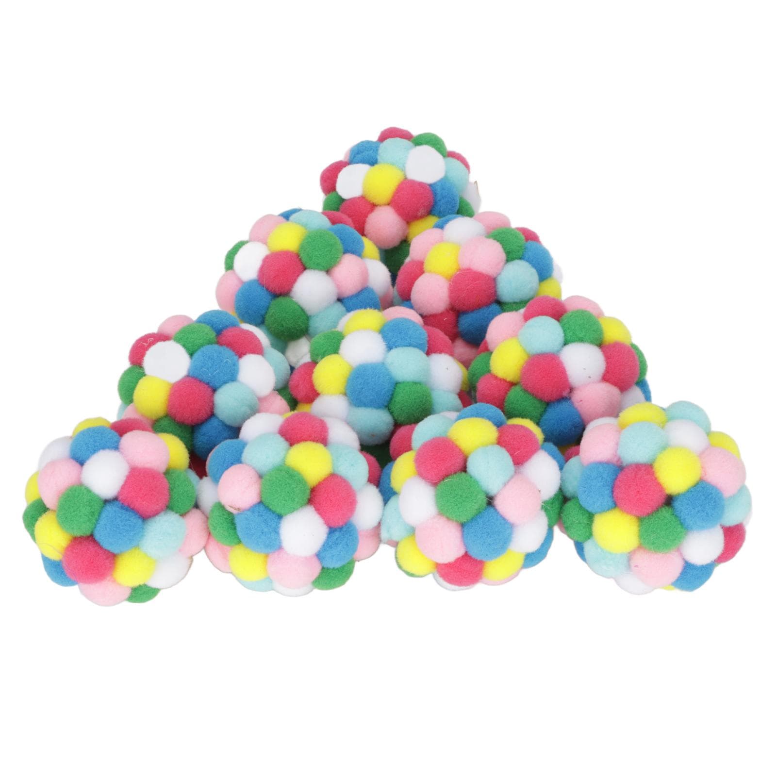 10pcs Cat Ball Toy Hand Made Doing Exercise and Scratching Multipurpose Soft Colorful Cat Ball Toy