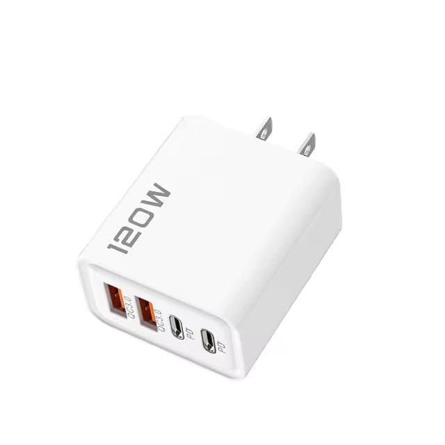 4 Ports USB C PD Charger Quick Charge 3.0 Type C USB Phone Chargers Fast Charging Adapter For iPhone 15 14 Samsung Xiaomi Huawei US white