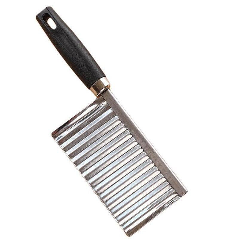 Potato French Fry Cutter Stainless Steel Serrated Blade Slicing Vegetable Fruits Slicer Wave Knife Chopper