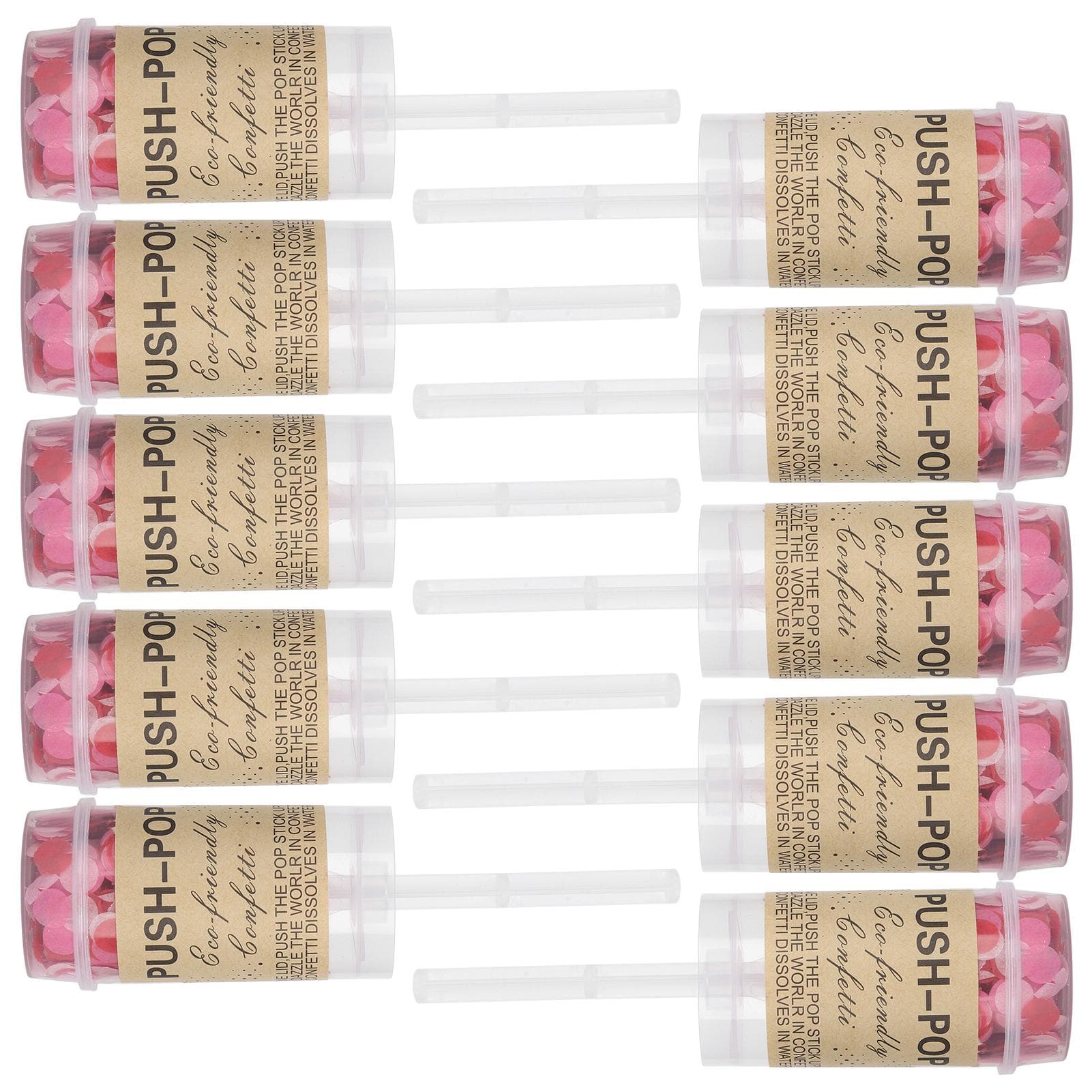 10Pcs Push Pop Confetti Poppers Cannon Wedding Graduation Gender Reveal Birthday Party Supplies