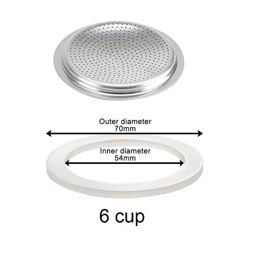 Accessories Rubber Seal Coffee Espresso Makers Flexible 6 cup+sieve