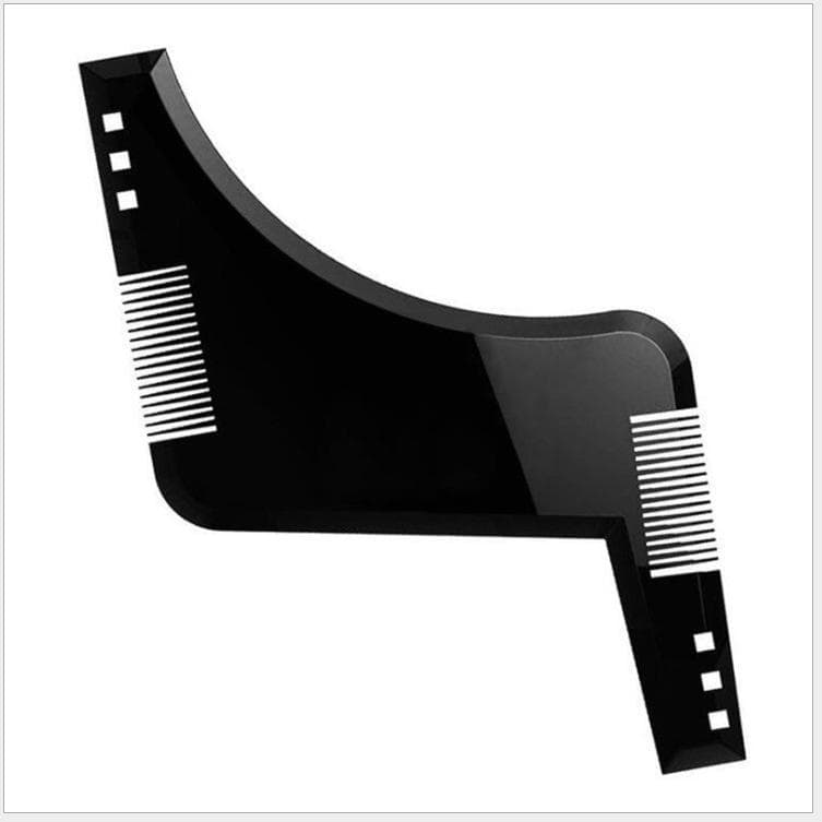 Men's Beard and Sideburns Styling Comb with Brush and Trimming Template Color box black
