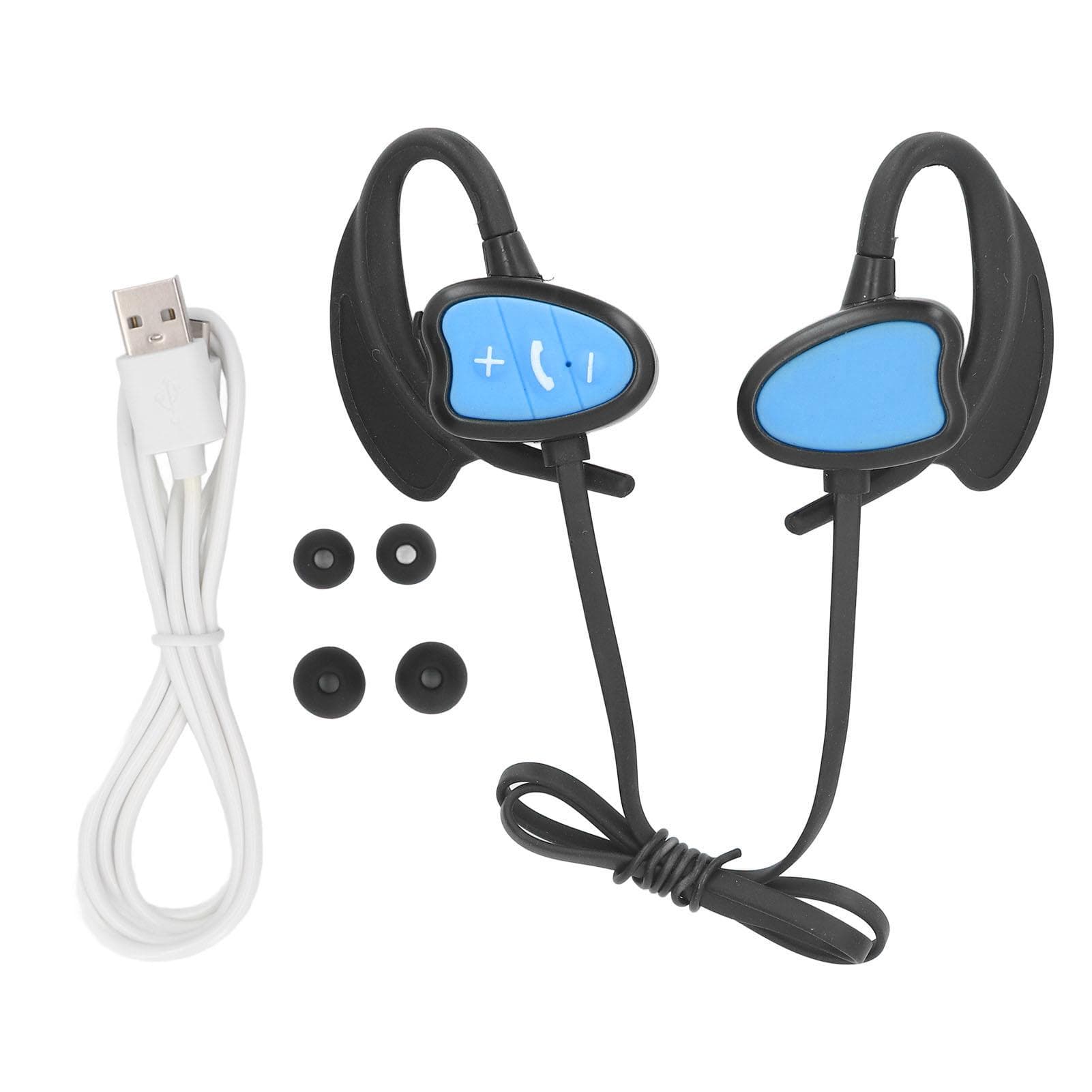 Swimming Headphones IPX8 Water Resistant Bluetooth 5.4 Noise Reduction Wireless Underwater blue