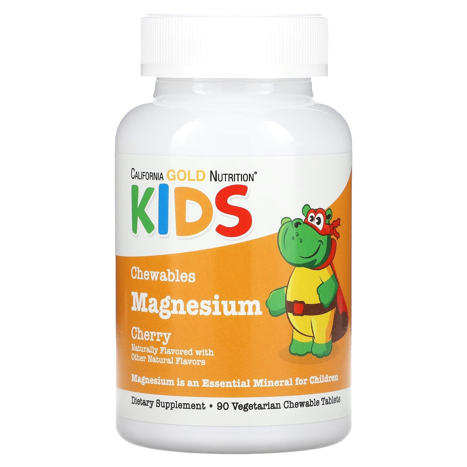 California Gold Nutrition, Children's Chewable Magnesium, Cherry Flavor, 90 Veggie Tablets