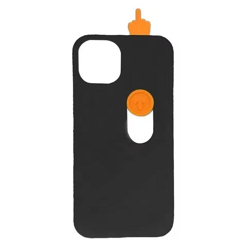 Middle Finger iPhone Series Anti-fall Silicone Case 3D Printed Sliding Phone Case Interesting Middle Finger Phone Case iPhone XS black