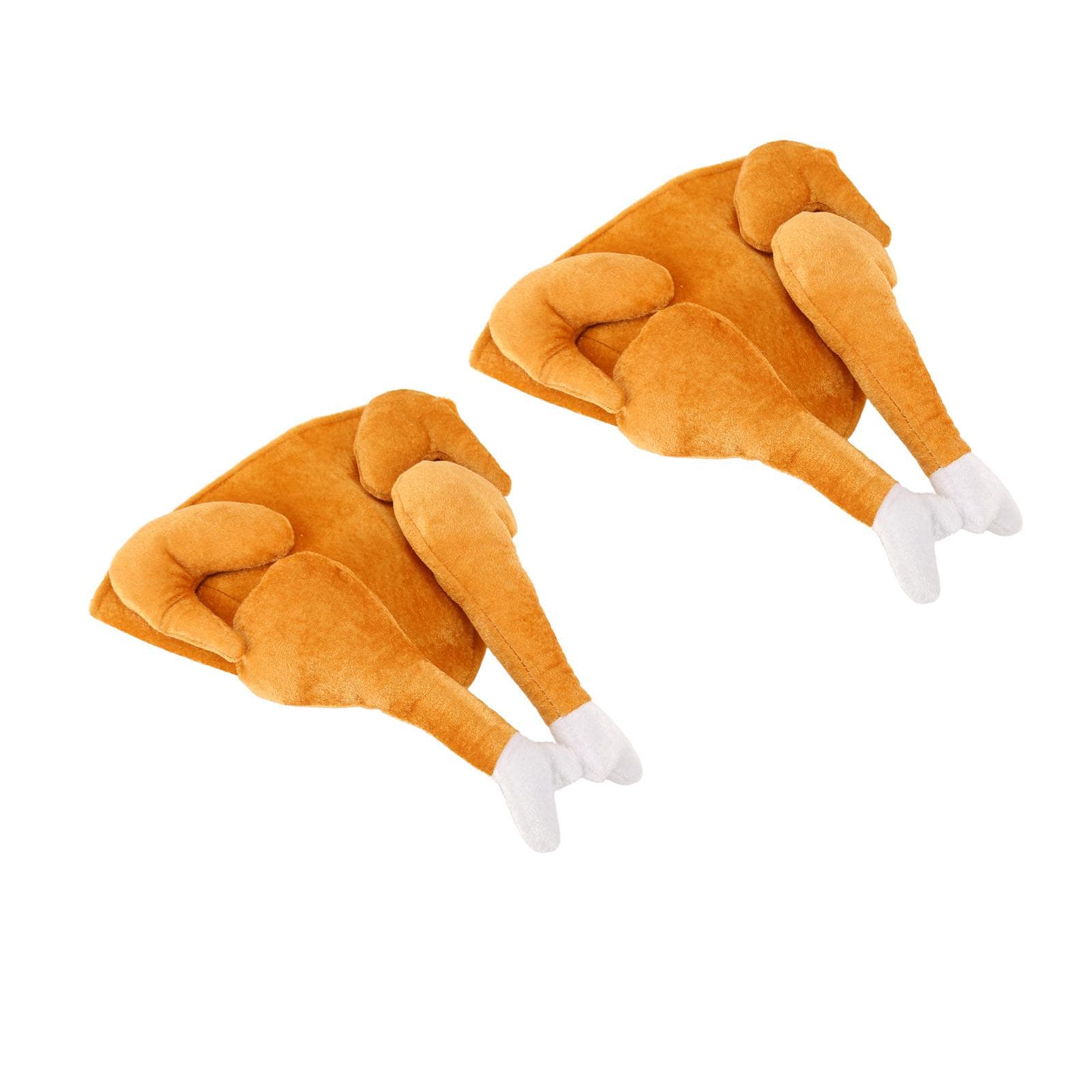 2PCS Roasted Turkey Hat Exquisite Thanksgiving Plush Turkey Hat for Halloween Costume Dress Up