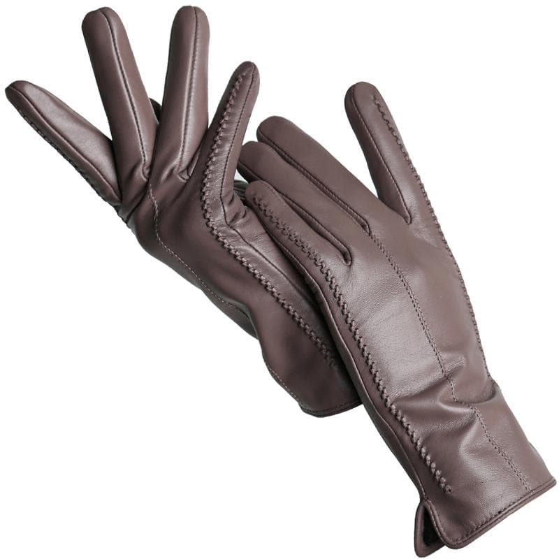 Fashion Women's gloves Color Sheepskin Winter Warm Thin Touch Screen gloves High Quality 6.5 khaki