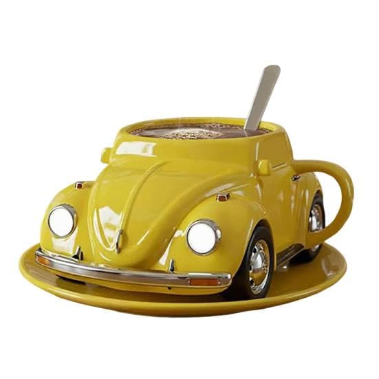 Beetle Shaped Coffee Mug Handmade Resin Beetle Tea Cup Home Office yellow
