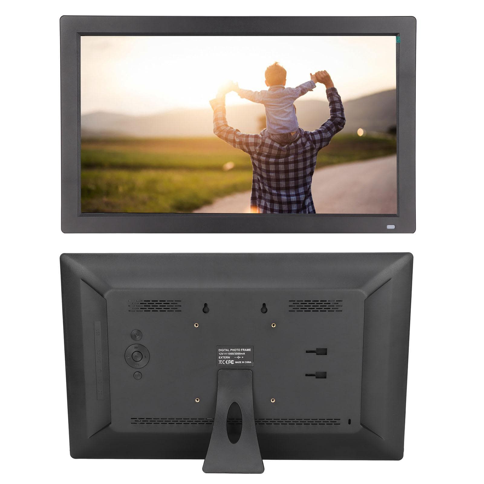 18.5in Digital Picture Frame 1080P Portable HD Advertising Machine for Home Black EU Plug