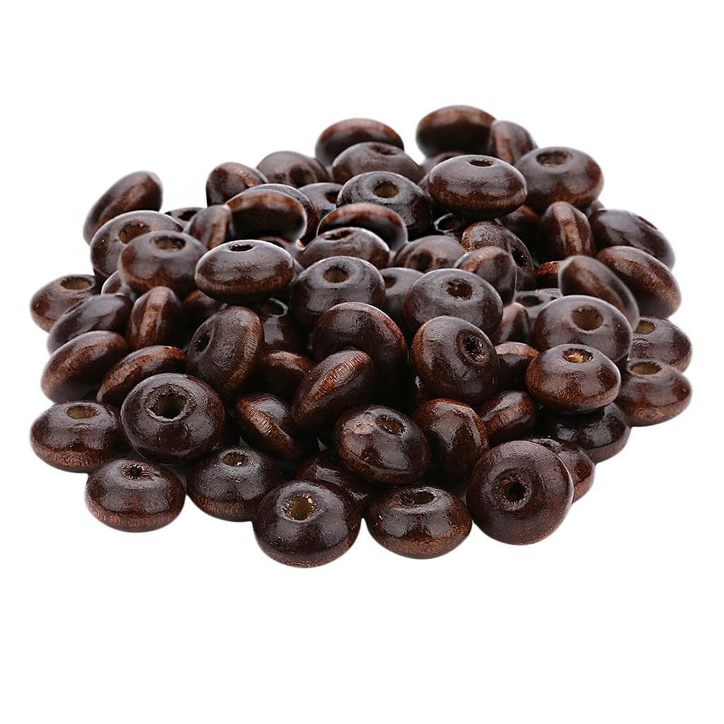 200Pcs Natural Wooden Beads Abacus Spacer Loose Jewelry Making as described