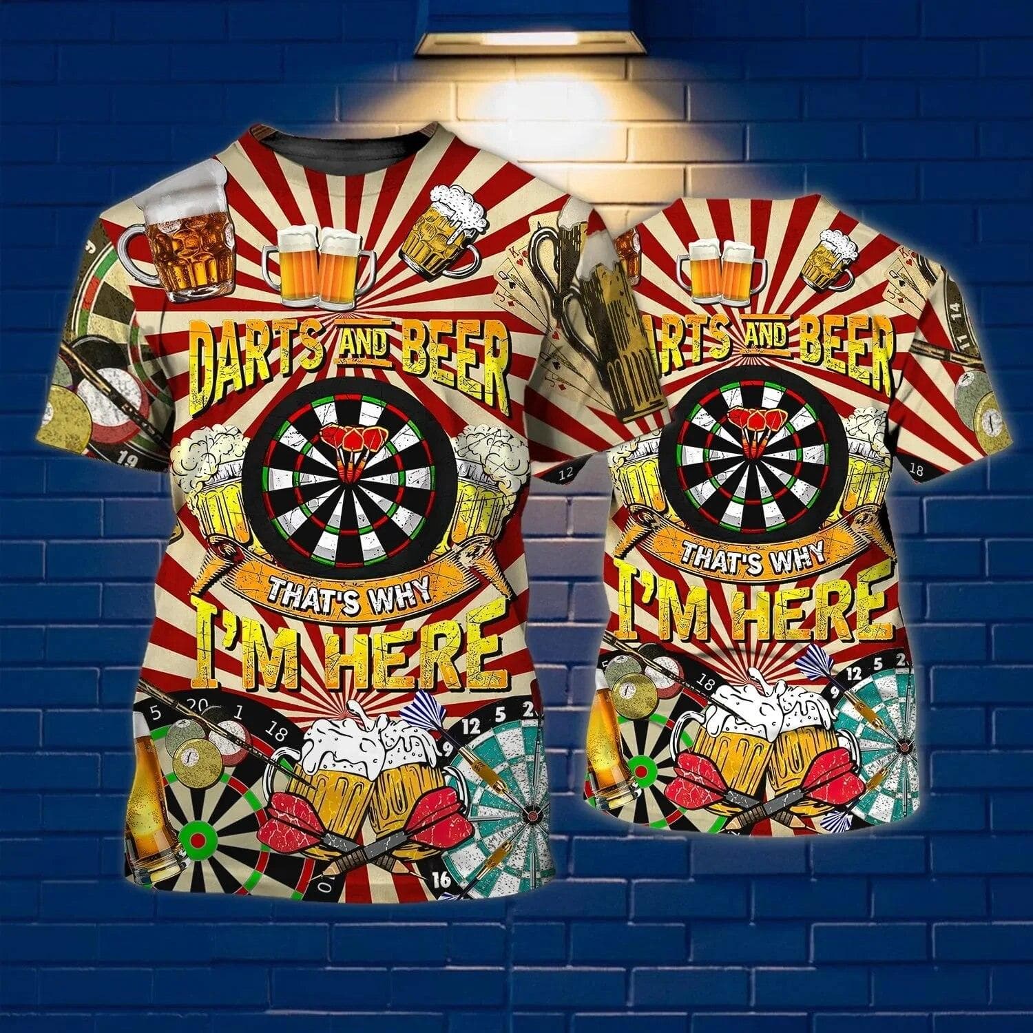 Round Target Dart Print T Shirt For Men Fashion Trend Sports Short Sleeve Hip Hop Harajuku Oversized Tops Casual O-neck Pullover L