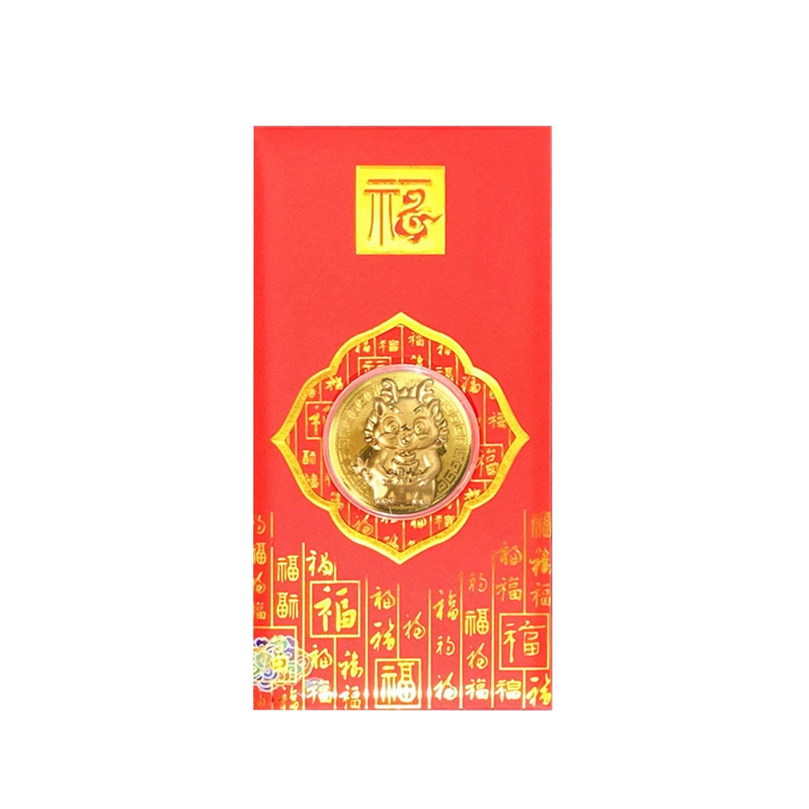 Chinese Red Envelope Year of The Dragon Gold Foil Lucky Red Packet for Spring Festival New Year