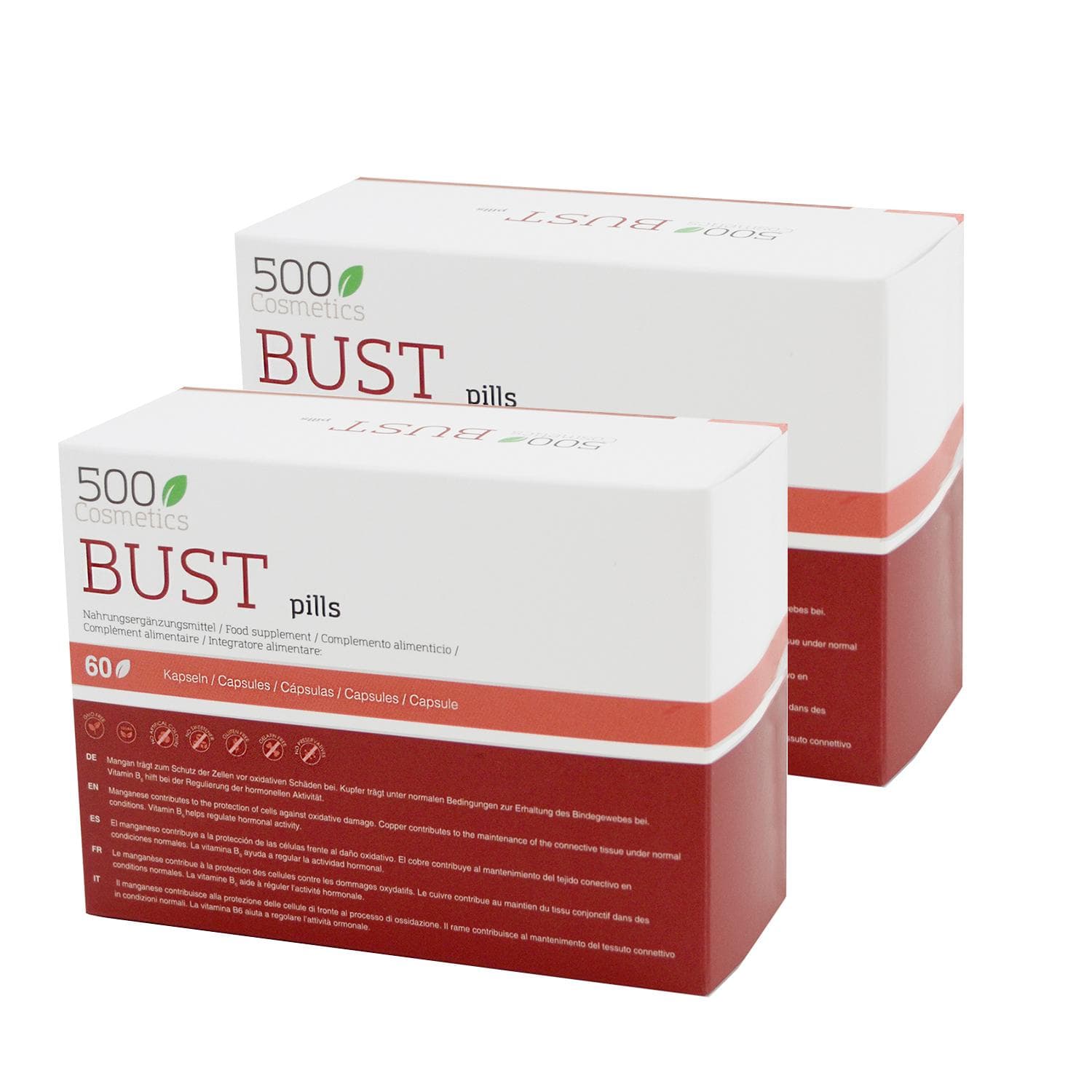 500COSMETICS BUST PILLS, capsules to firm and increase breasts Unique brown/white