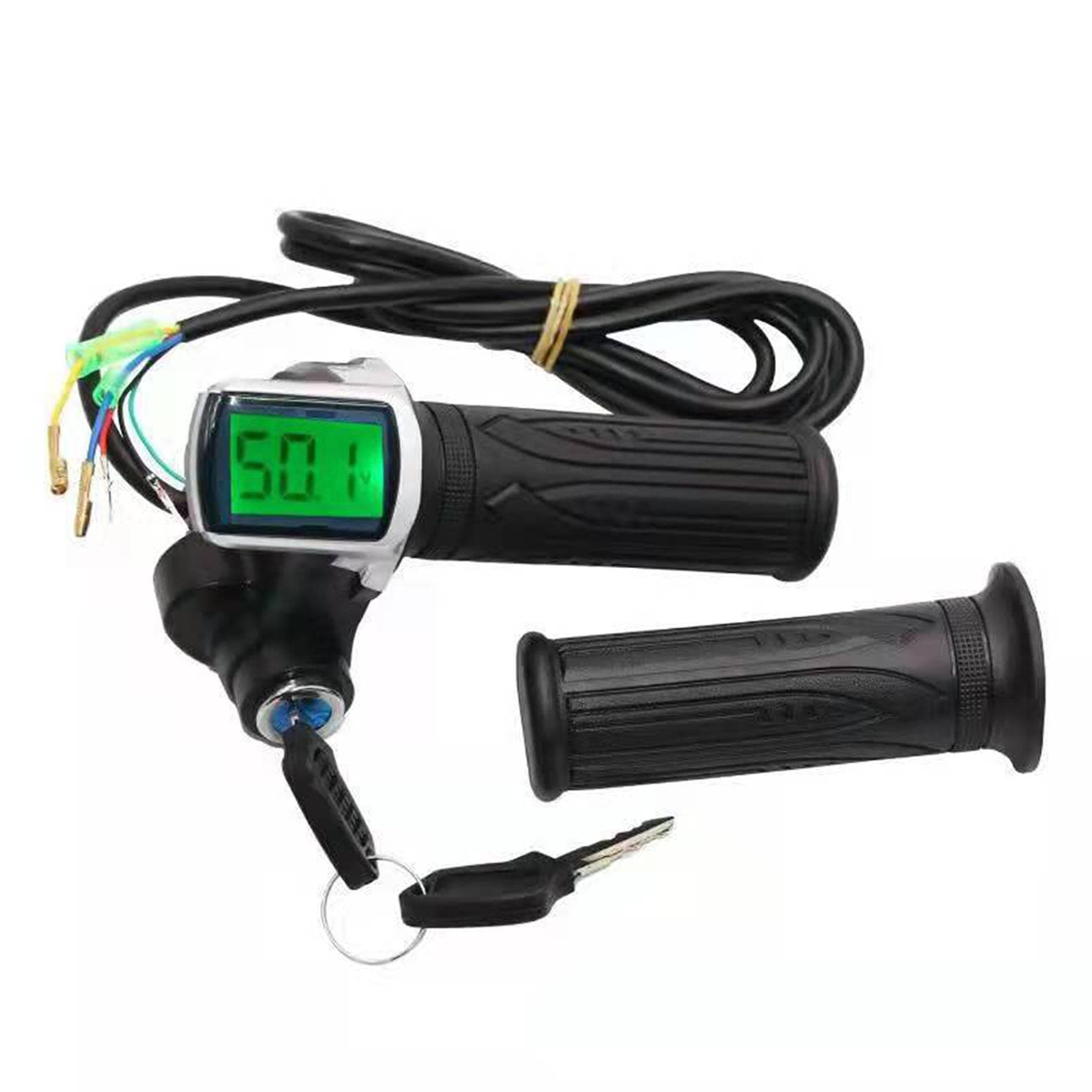 24V/36V/48V Electric Bike Twist Grip Throttle with LCD Battery Display Electric Bicycle Throttle Grip with Power Indicator 48V