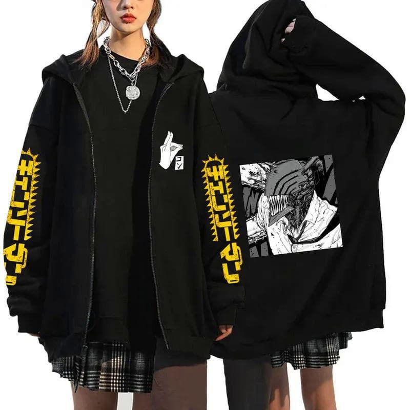 Anime Chainsaw Man Zip Hoodies Sweatshirts S