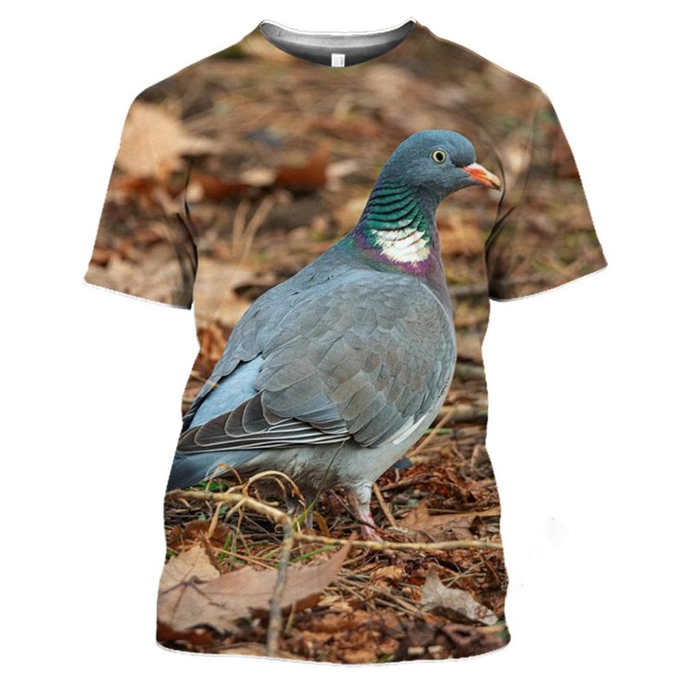 New Summer Wild Pigeon Pattern 3D Print T-Shirts Men Hip Hop O-Neck Short Sleeve Oversized Harajuku Tee Top 4XL