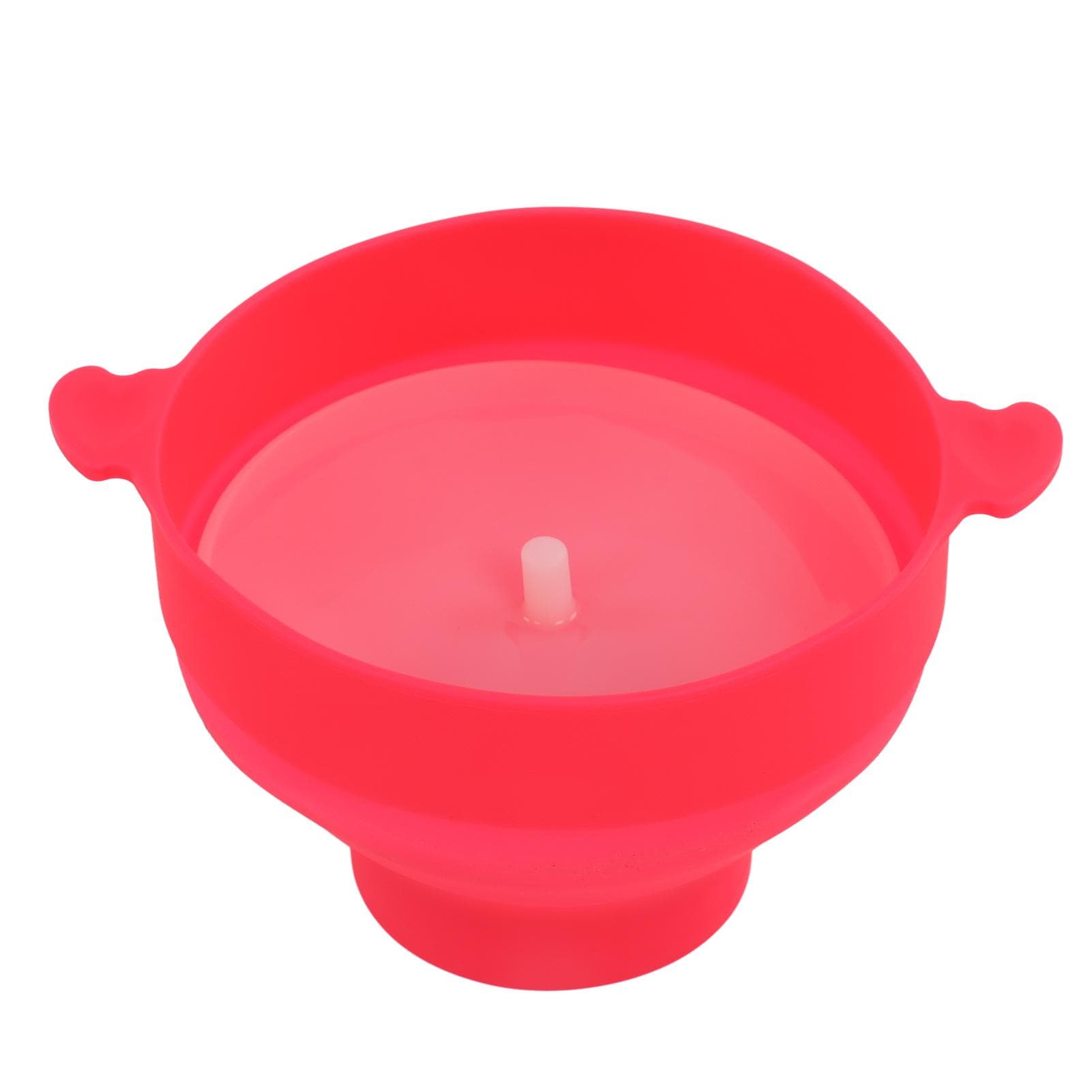 Microwavable Popcorn Bowl with Transparent Lid and Handle Collapsible Silicone Popcorn Maker for pink